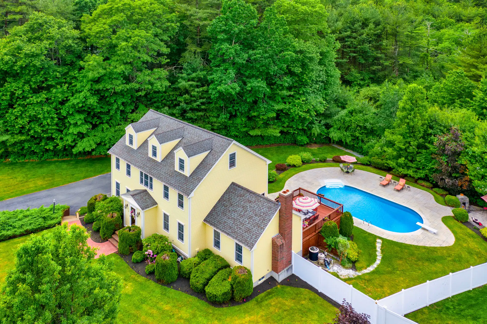 Aerial view of 20 Stockbridge Road in Bridgewater, Massachusetts